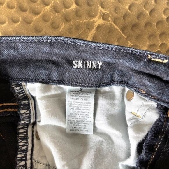 American Eagle Women's Dark Blue Low-Rise Wash Stretch Skinny Jeans Size X-Small - Picture 4 of 5